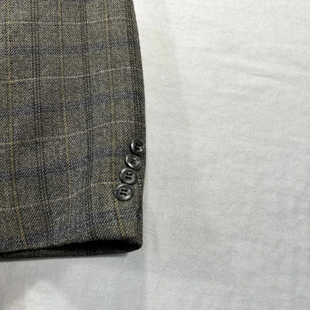 Joseph & Feiss Blazer Mens‎ 42S Brown Plaid Lambswool Suit Sport Coat Jacket